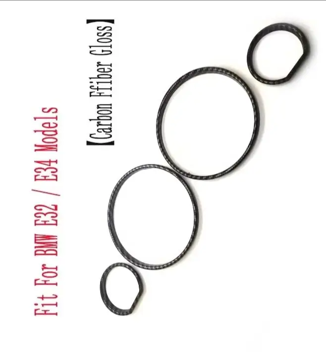 

Carbon Fiber Gloss Speedometer Gauge Dial Rings Bezel Trim For BMW E32 / E34 Models