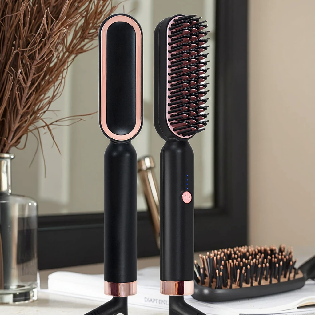 

Расческа для выпрямления волос двойного назначения и завивки волос, щетка для выпрямления шины с отрицательными ионами для домашнего использования