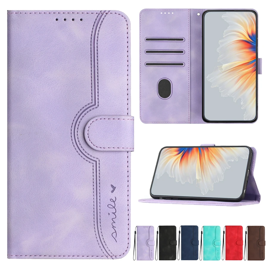 

Wallet With Card Slot Kickstand Smile Magnetic Flip Leather Case For iPhone 15 Pro Max 14 Plus 13 Mini 12 11 XS XR SE 2022 8 7 6