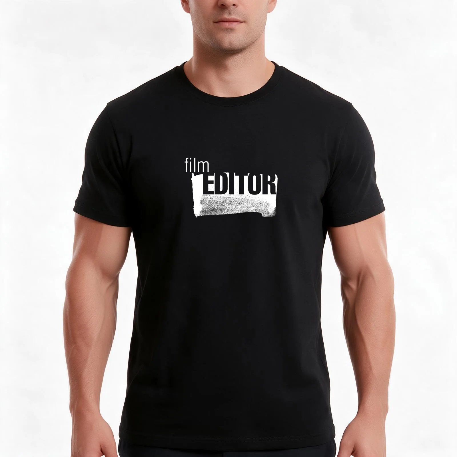 Film Crew II. Film Editor. T-Shirt, Summer Casual Cotton Tee, Oversized Streetwear Tops, Vintage Graphic Print, Unisex Men Women