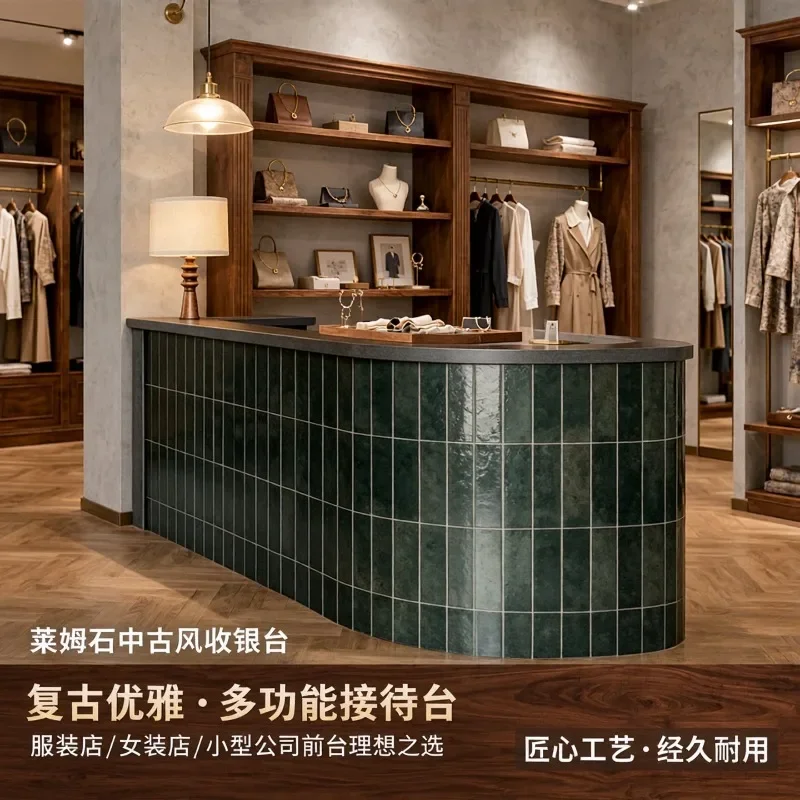 Medieval style checkout page Clothing store Bar counter Women's clothing store Counter store Small company Reception desk
