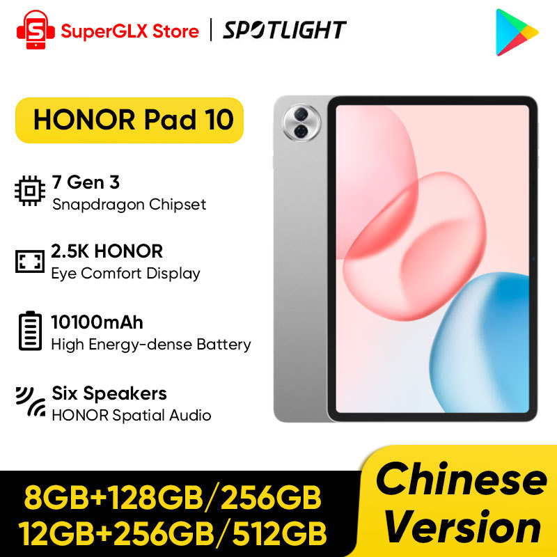  Original HONOR Pad 10 12.1'' WIFI 2.5K HONOR Eye Comfort Display Snapdragon 7 Gen 3 Chipset 10100mAh High Energy-dense Battery 