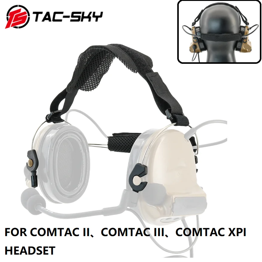 TAC-SKY Tactical Ptt Headset Accessory for COMTAC II /COMTAC III / COMTAC XPI Headset Earmuffs Walkie-talkie Shooting Headphones