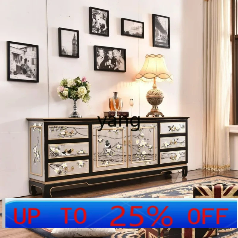 

LTT новая китайская ручная роспись цветов и птиц для гостиной, напольный шкаф для телевизора, аудиовизуальный шкаф