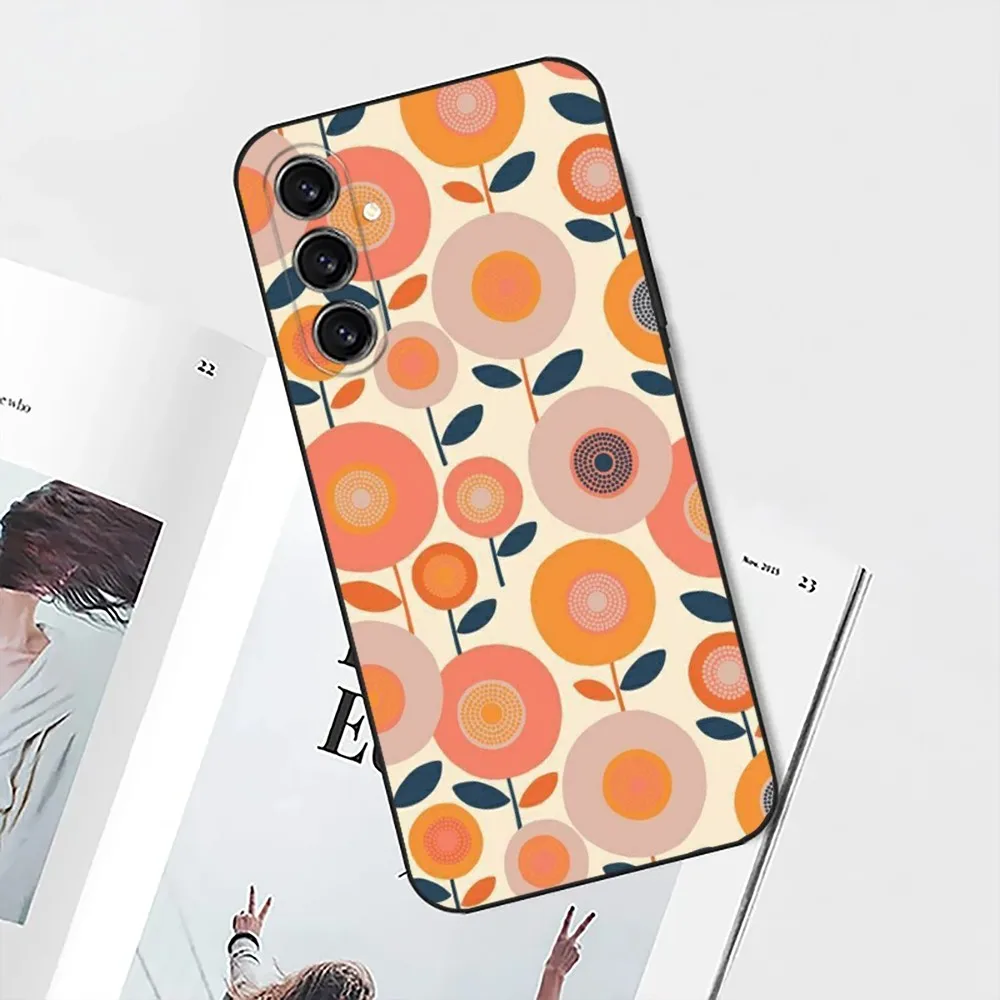 حافظة هاتف متعددة الجذع Orla K-Kiely Folio لهاتف سامسونج S25، S24، S21، S22، S23، S30، Ultra، S20، Plus، Fe، Lite، Note، 10 غلاف ناعم أسود