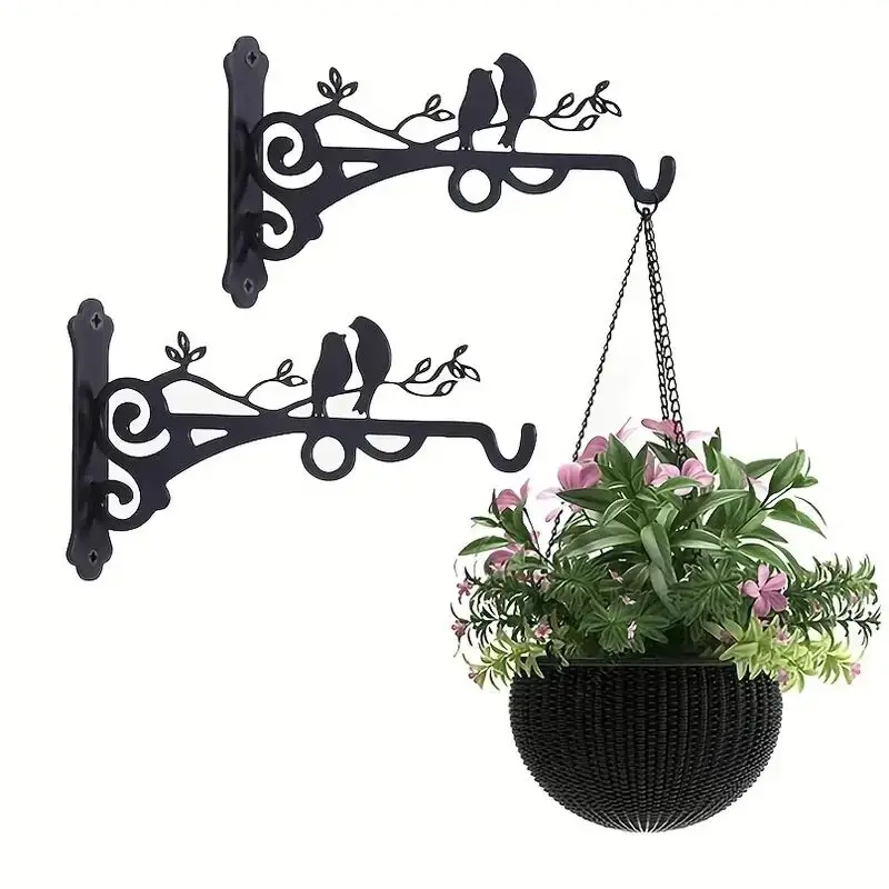 1pc Multifunctional Hanging Basket Plant Bracket Outdoor And Indoor, Plant Hook, Wall Mounted Lantern Hook, Garden Plant Flower