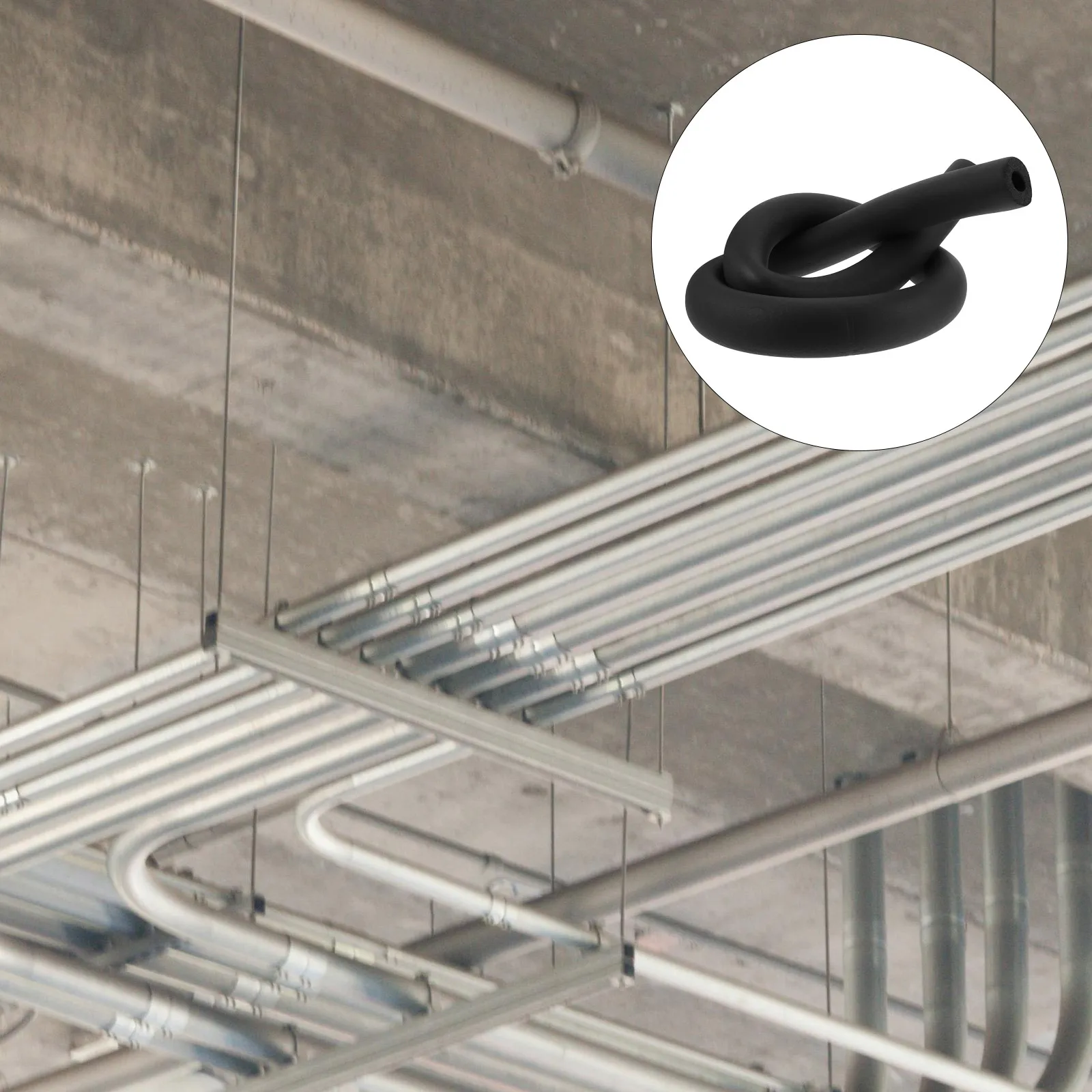 Mangas de isolamento de tubulação, tubo de espuma flexível, à prova de som, resistente ao fogo, para tubos de encanamento de cobre de água hvac