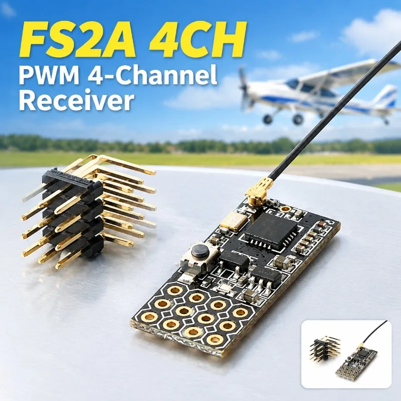 FS2A-4CH 2.4G 4CH RC Receiver PWM Signal Output 4 Channel Radio Receiver for Fixed Wing Airplane RC Model Aircraft Quadcopter