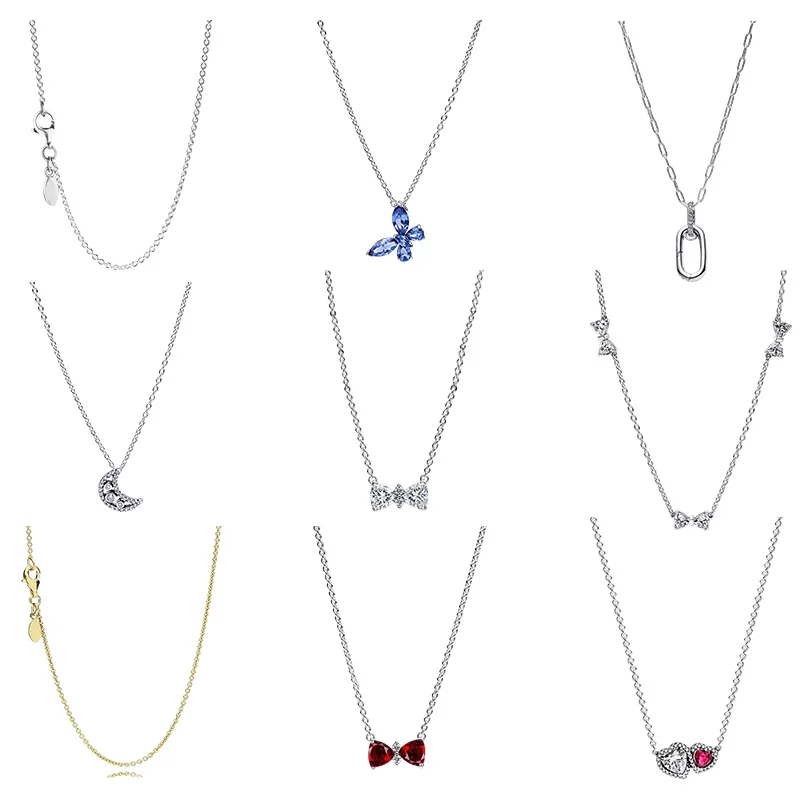 

925 silver necklace - 2026 style - butterfly - moon - heart - suitable as a final gift for ladies