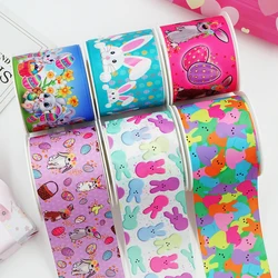 DIY Cartoon Easter Printed Grosgrain Ribbon For Craft Supplies Sewing Accessories 5 Yards, Planar Resins 10 Pieces. 60687