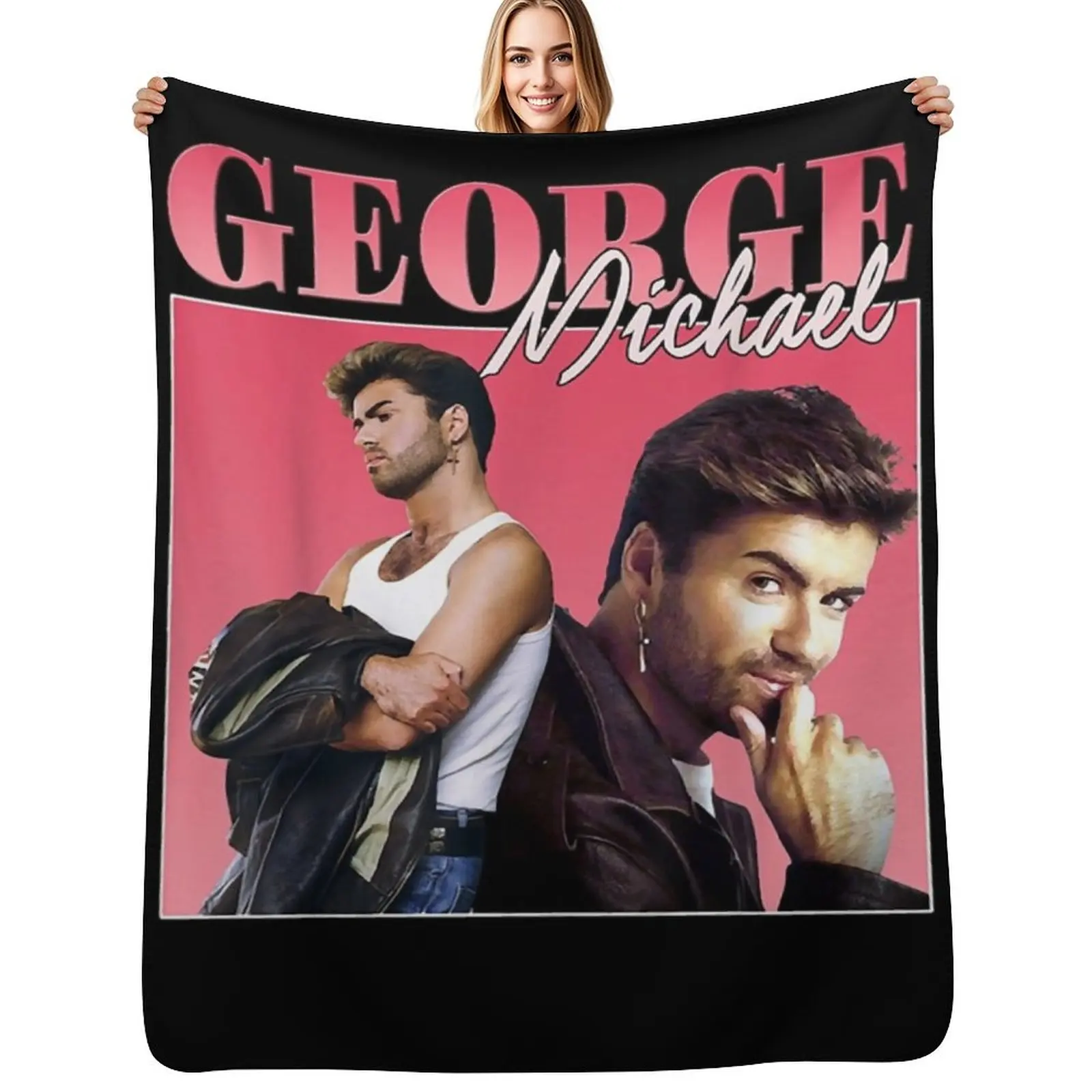 Retro George Michaels Love Music Legends Live Forever Classic Throw Blanket Soft Warm Blanket Gift for Grandparents