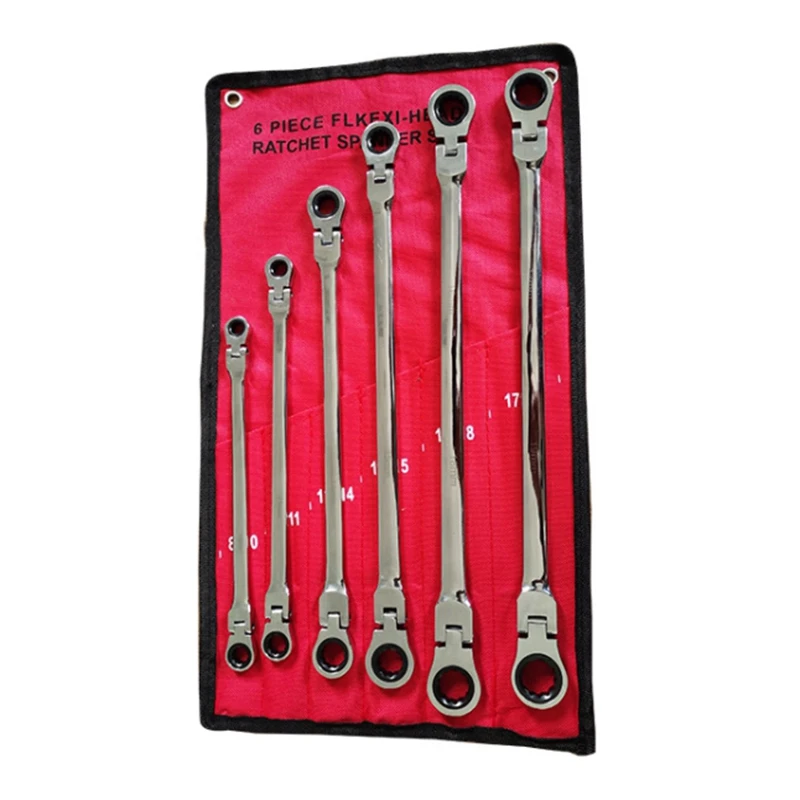 Flexi-Head Ratchet Spanner Set-Extra Aviation Wrench Long 72 Tooth