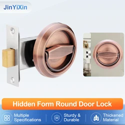 Hidden Door Handle Lock Invisible Recessed Single Side Pull Ring Stainless Steel Door Lock
