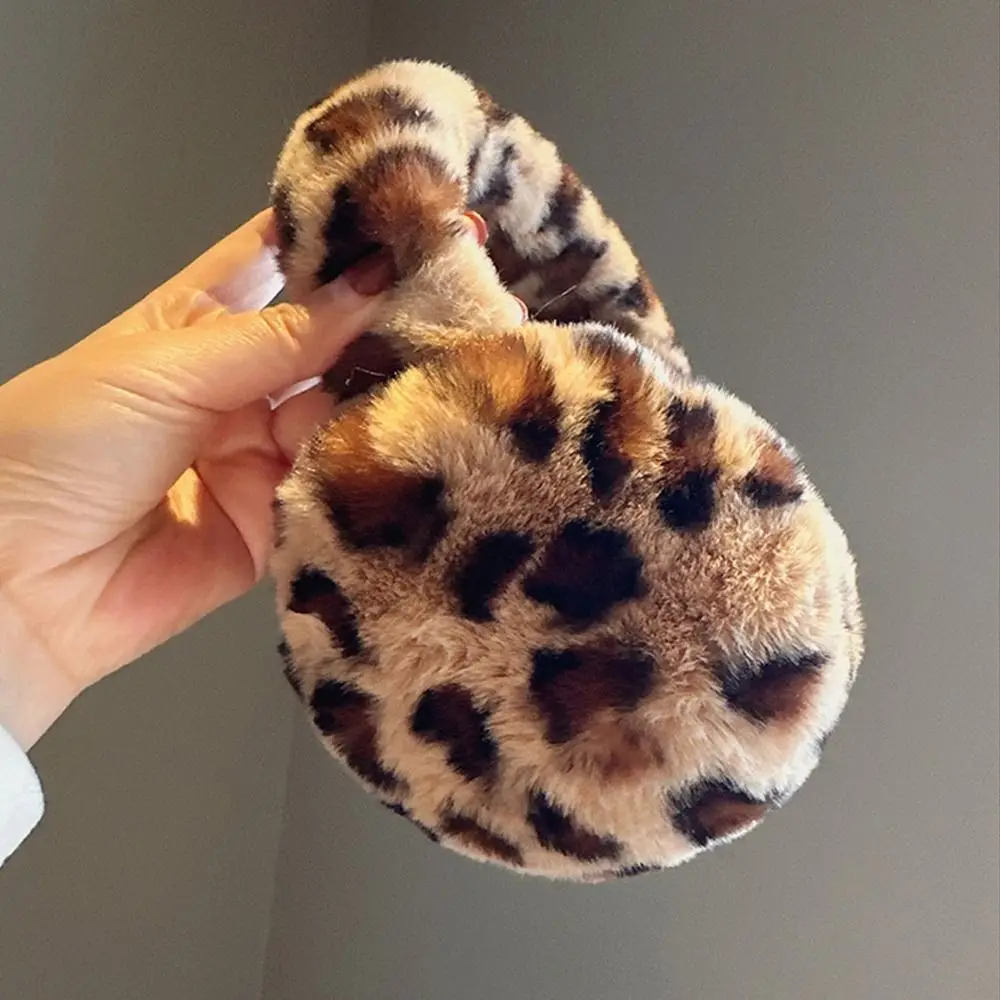 Fashion Leopard Ear Warmer Collapsible Keep Warm Ear Muffs Anti-Freeze Thickened Ear Cover for Women Girls