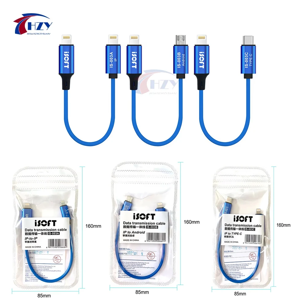 ISOFT IS-003A/B/C Data Transfer Cable for iPhone iPad iPod Full Copy Tool Old to New Mobile Phone Data Migration Line
