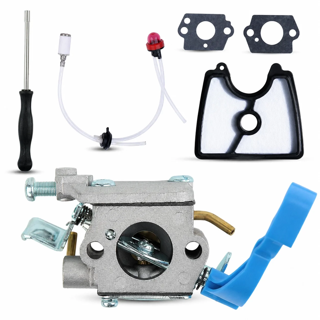 Комплект карбюратора для Husqvarna 125B 125BVX 125BX Jonsered B2126, C1Q-W37 545081811 581798001, топливопровод, свеча зажигания, воздушный фильтр
