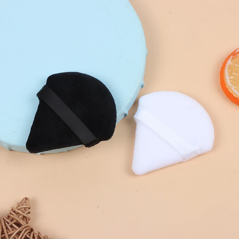 2 pçs cosméticos puff triângulo veludo mini esponja de maquiagem puffs compõem ferramentas