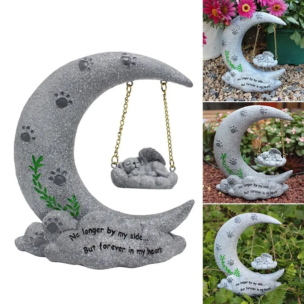 for Outdoor Tombstones Sleeping Pet Dog Memorial Statue Dog Passing Away Bereavement Gifts Resin Pet Memorial Stone for Dog