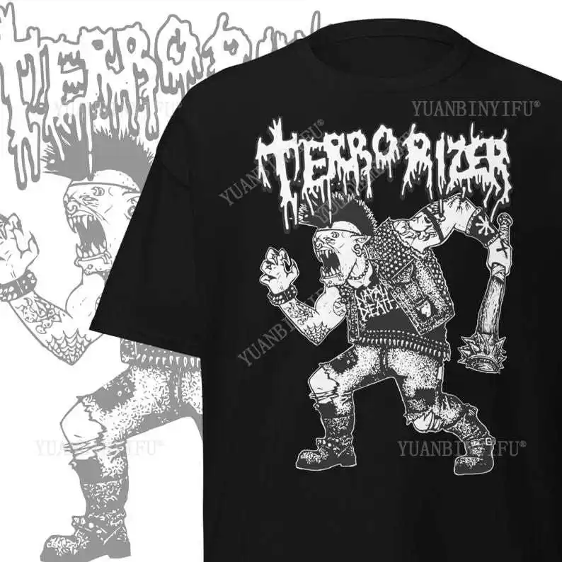 

Футболка с терроризатором, одежда Grindcore, винтажная металлическая группа, футболка Death Metal, готическая металлическая группа Death