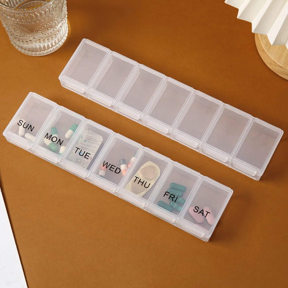 New Hot 7 Day 7 Grids Weekly Premuim Large Pill Box Organizer Portable Travel Pill Case for Medicine Vitamins & Fish Oil Tablets