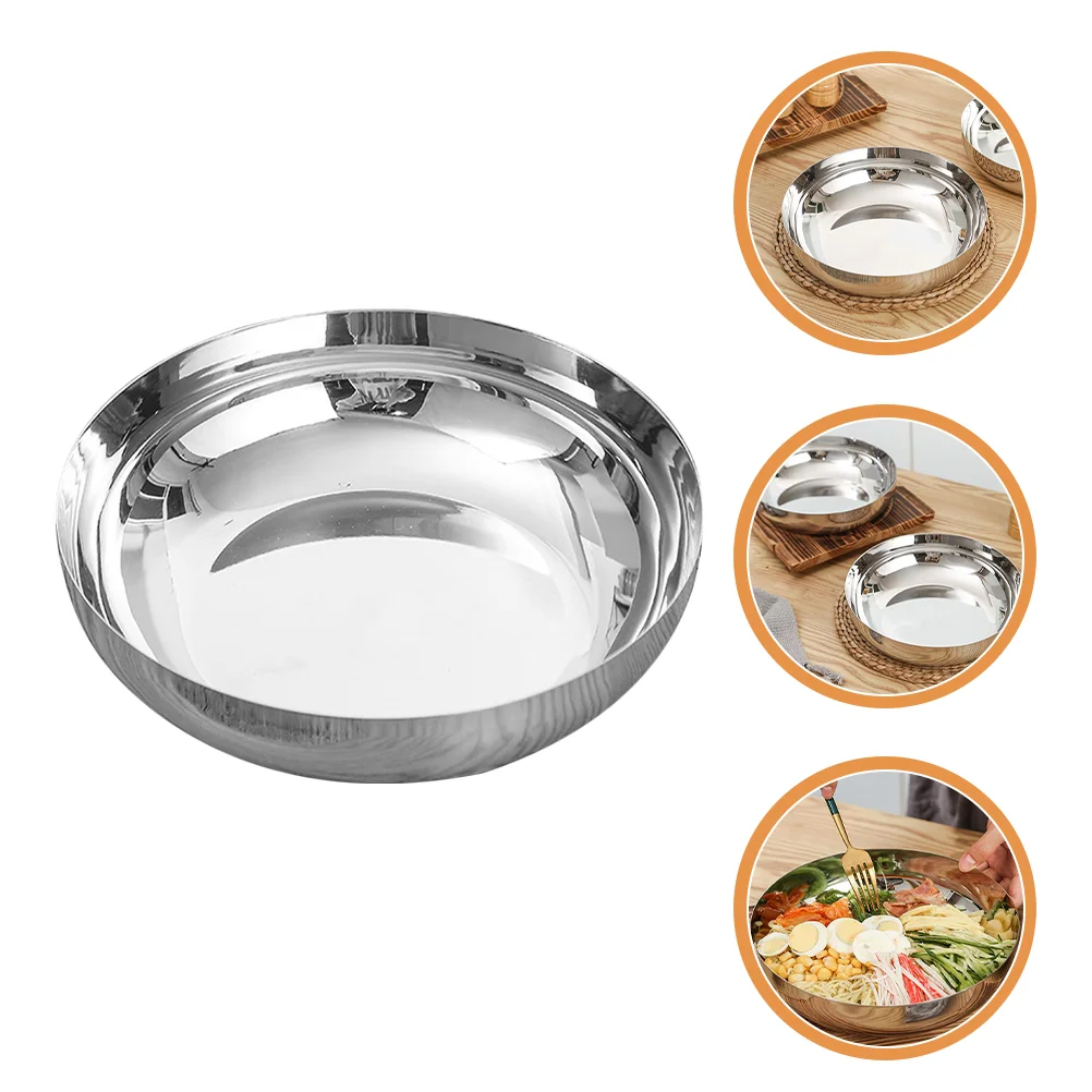 

Fruits Multi-function Serving Bowl Household Ramen Reusable Food Sturdy Mixing Salad Silver Wear-resistant