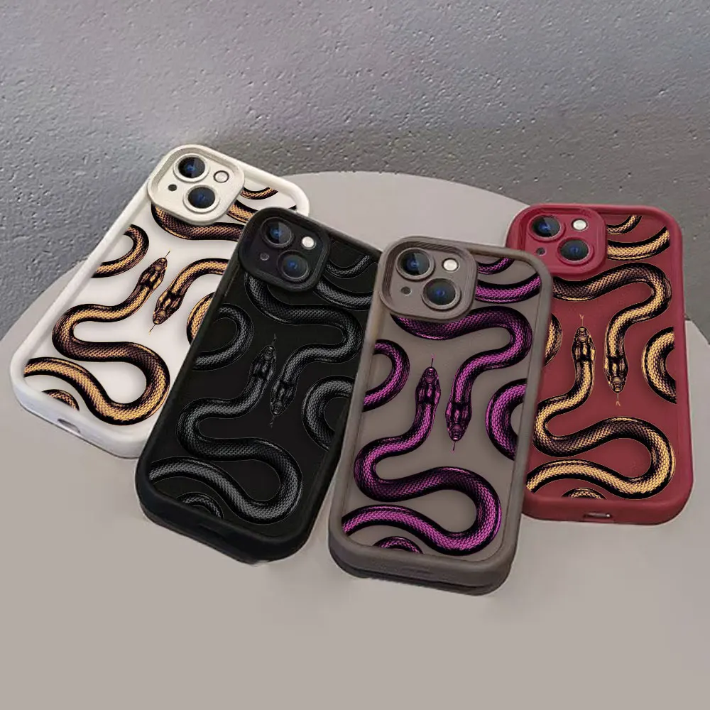 

Gold Black Purple Snake Art Cover Phone Case For VIVO V23 V23E V25 V27 V27E V29 V30 V30E V40 X60 X70 X80 X90 X100 S12 Case Funda