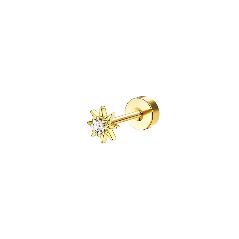 Bobisty 1pc Earrings Surgical Stainless Steel Earrings for Women Dainty Flat Back Earring Stud Hoop Cartilage for Sensitive Ears - Image 27