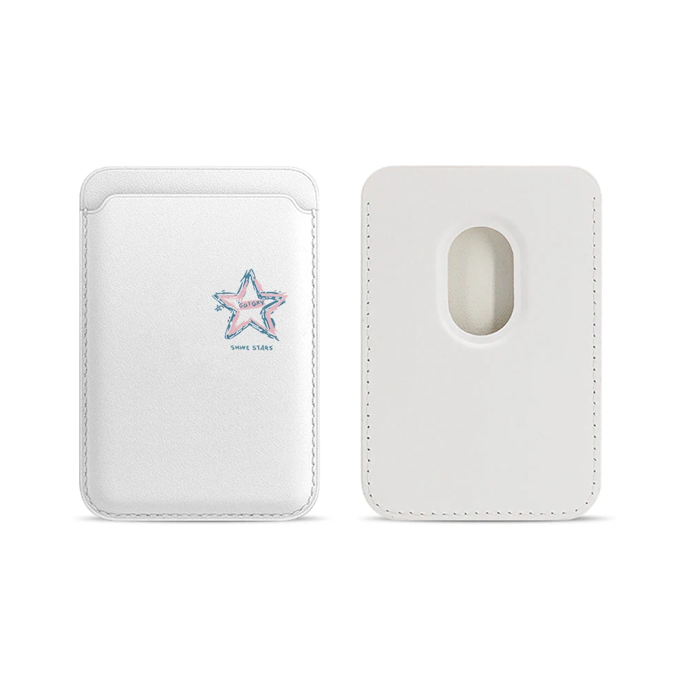 Minimalistisches Kunst-Stern-Leder-Kartenetui, Telefonkartenhalter für Magnetische Hüllen, Geeignet für alle iPhone Magsafe Karten-Handyrückseiten-Taschen – Detail 5