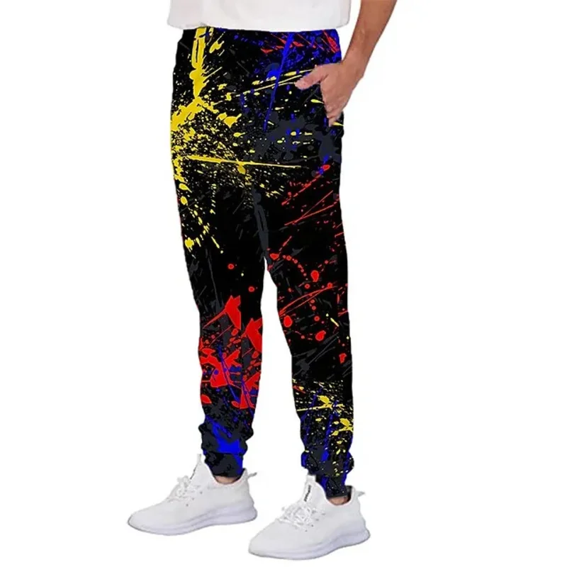 ملابس الأطفال سبلاش الصباغة السراويل الضيقة الحواف فضفاضة ومريحة مع جيب #3