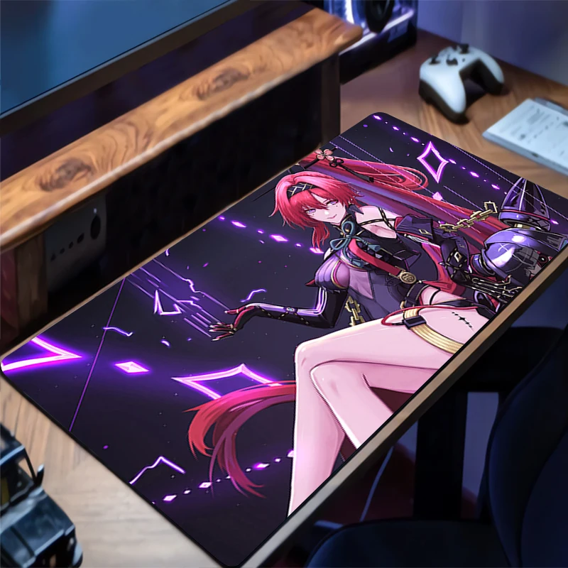 Mauspads Schreibtischunterlage W-wuthering Waves Yinlin Gaming Mousepad Bürotisch Dekor Tastatur Langes Pad Cartoon Computer Gamer Matten