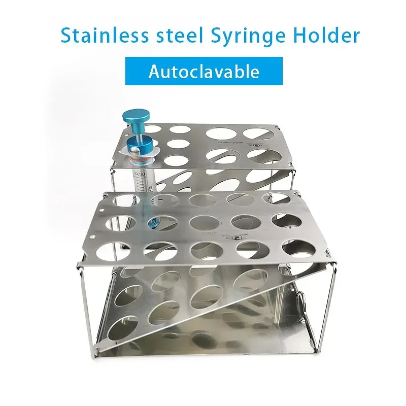 

GREATLH Liposuction Syringe Holder Syringe Tray Foldable Syringe Racks Stainless Steel Display Racks