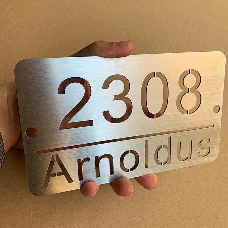 20cm/30cm Stainless Steel Door Plates Hollow House Numbers Custom Signs Outdoor Floating Street Road Garden Metal Address Boards