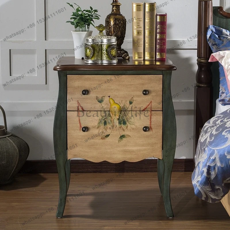 Bedroom Locker Vintage Painted Furniture Double Pumping Sofa Side Cabinet