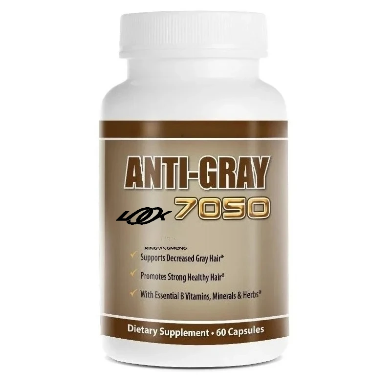 Hair Vitamin Capsules Reduce Gray Hair and Restore Natural Hair Color - Contains Essential B vitamins, minerals, and herbs