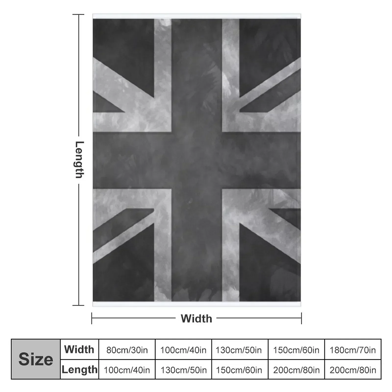 Greyscale Distressed Union Jack Throw Blanket Luxury Designer Soft for winter Bed Fashionable Decorative Beds Kid'S Blankets