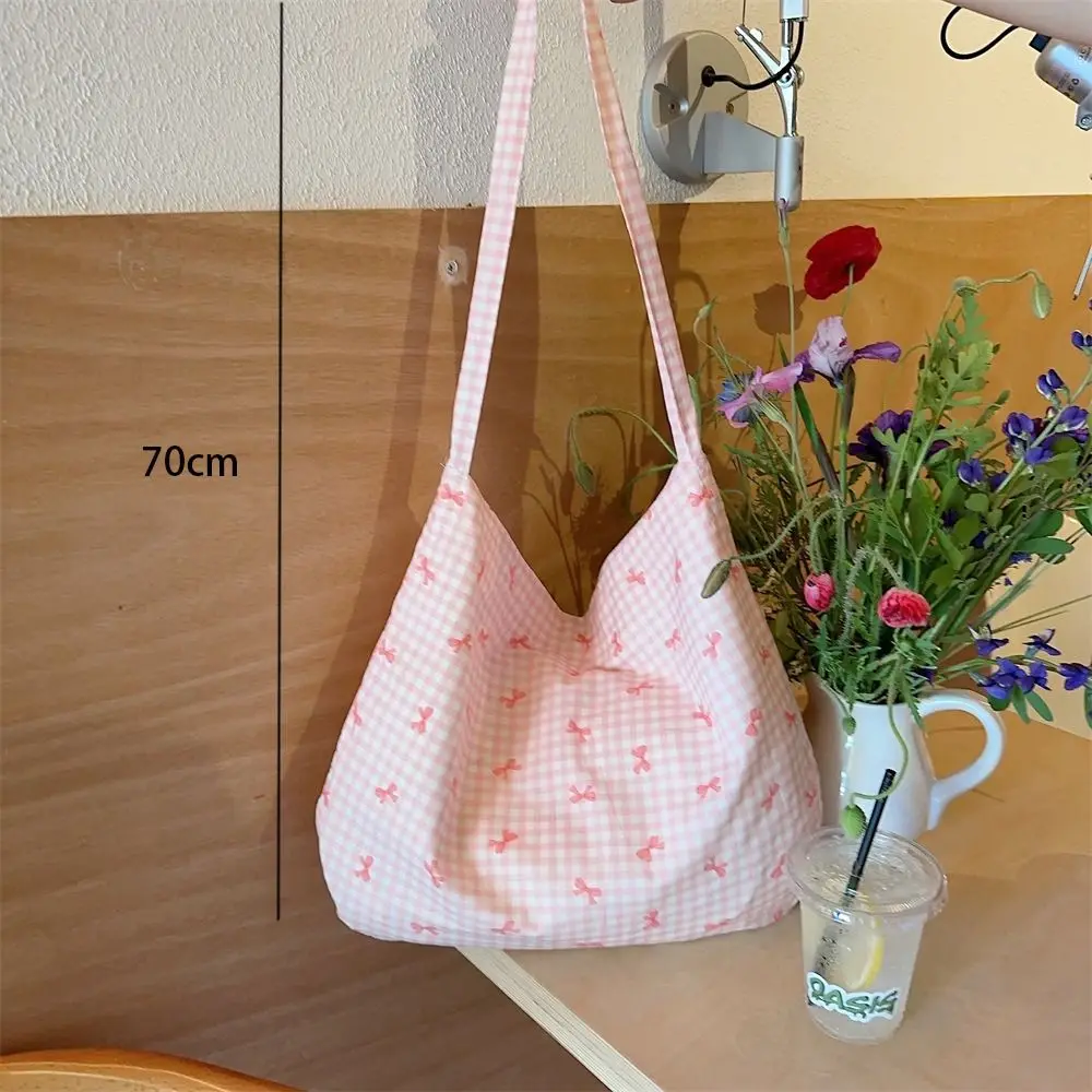 Koreaanse stijl bloemen vlinderdas enkele schoudertas grote capaciteit zoete winkelhandtas casual alle match crossbody tas dames