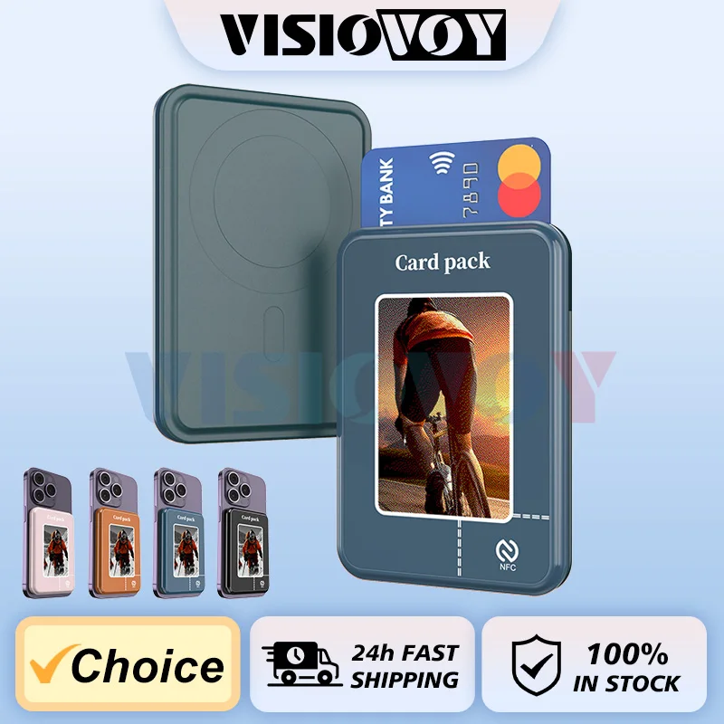 

Visiovoy-DIY E-Ink Screen NFC Function for iPhone, Magnetic Card Pack, Credit Card Holder, Wallet, New, Four Colour