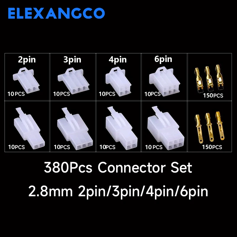 2.8 Plug Kit Connecting Car Motorcycle Electric Vehicle Terminal kit Electrical 2 3 4 6 9 Male and Female Spring Connectors