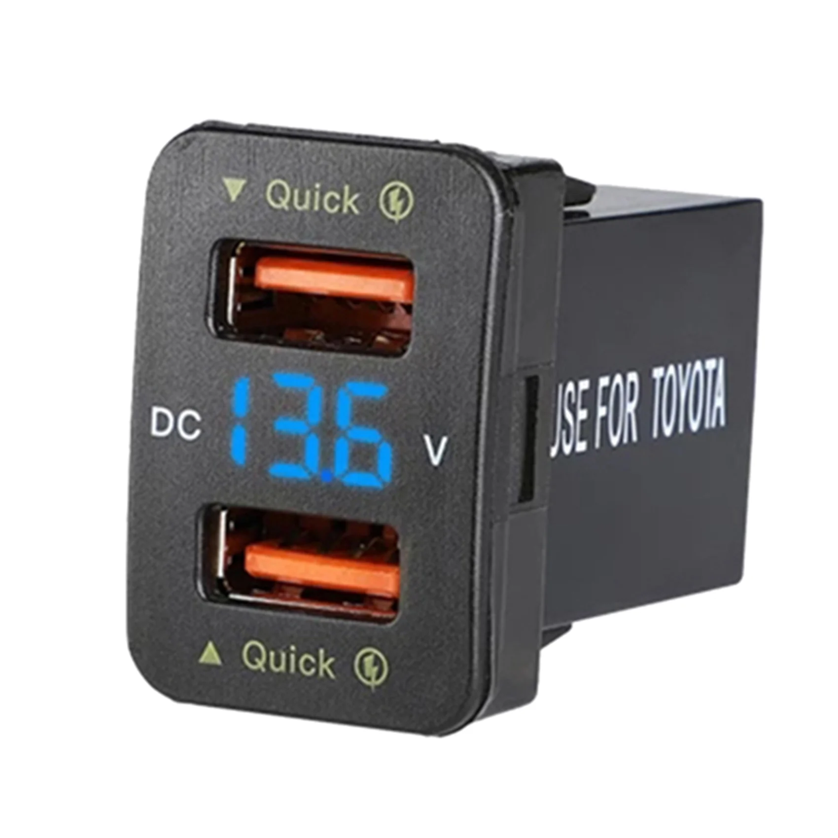 2X 36W Fast Car QC3.0 Dual USB Fast With Blue Voltage Waterproof Mobile Phone For Toyota view 3