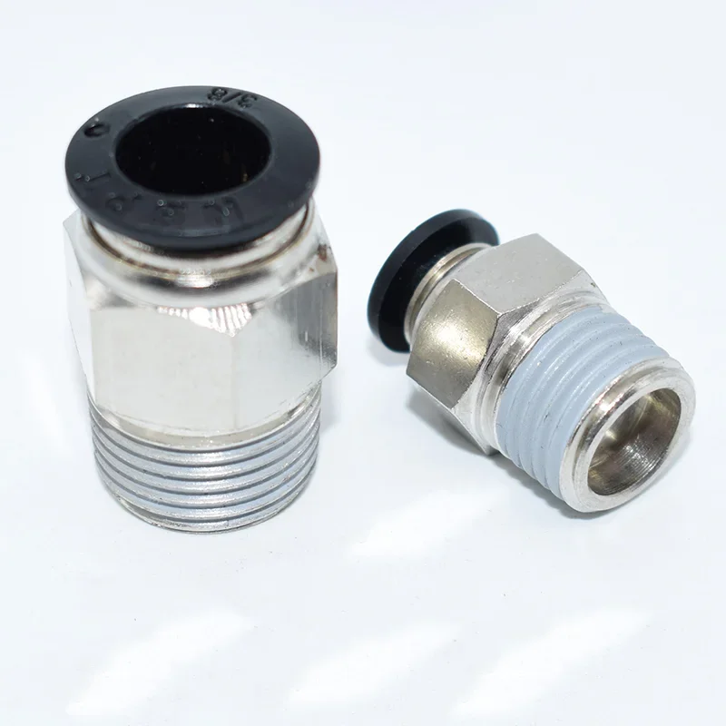 10pcs20pcs50pcs100pcs جودة عالية PC1/4 5/16 3/8 1/2 تركيبات الهواء الهوائية بوصة حجم تركيبات بلمسة واحدة #4