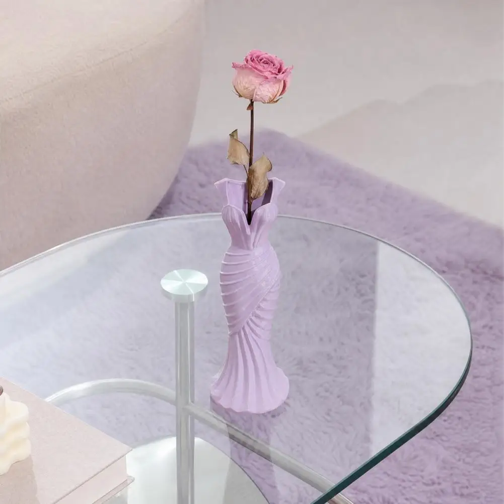 Formgepresste Vase, Dekorative Vase, Elegante Meerjungfrauen-Abendkleid-Vase, 3D-Gedruckte Kunststoff-Deko-Vase für Zuhause, Stilvolles Regal für Dekoration