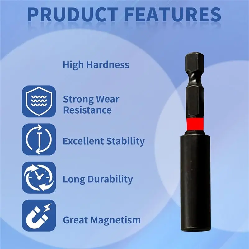 [HOT!】 Universal 6 Pcs 60Mm Magnetic Drill Bit Holder,1/4-Inch Hex Shank,Screwdriver Driver
