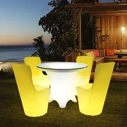 Juego de mesa y silla luminosas para acampar al aire libre, combinación de balcón, ocio, patio, tienda de té de leche creativa, restaurante, mesa de bar