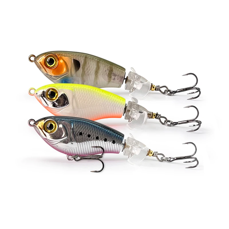 LUHANGT 3 Stück 7/9,5cm Rasselnder Flachtauchender Crankbait Künstlicher Wobbler für Barsch und Hecht Harter Köder Angelköder 3 Farben – Detail 9