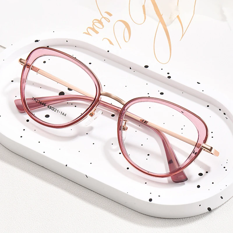 Women Anti-Blue Light Glasses Men Oversized Optical Frame Ultra Light Elliptical Frame Eyewear Eye Protection Frame Eyeglasses