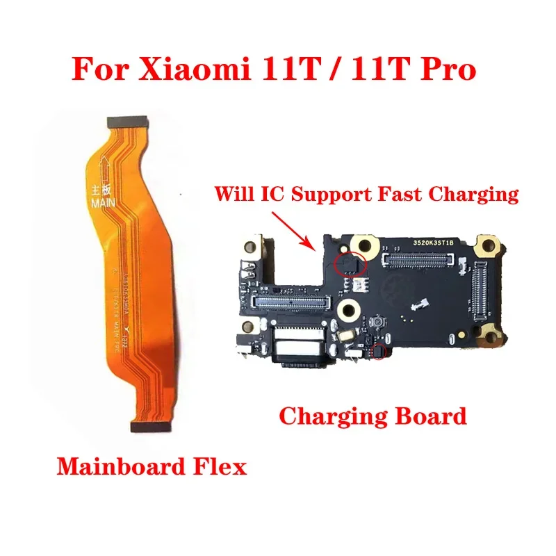 Para xiaomi 11t mi 11t pro 5g porta doca de carregamento usb leitor cartão sim slot placa conector mainboard cabo flexível peças reparo