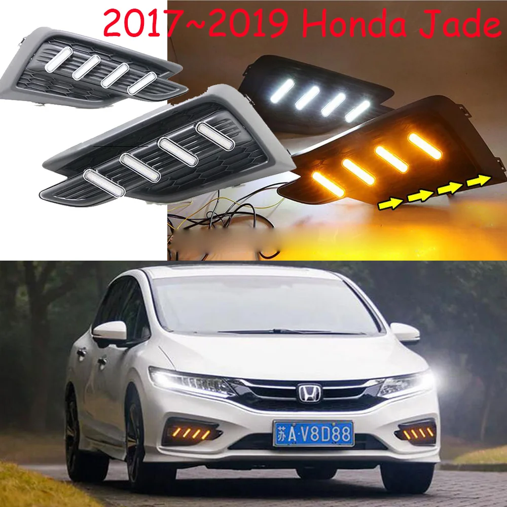 Car Bumper headlight for Honda Jade daytime light 2017~2019y car accessories LED DRL headlamp for Jade fog light