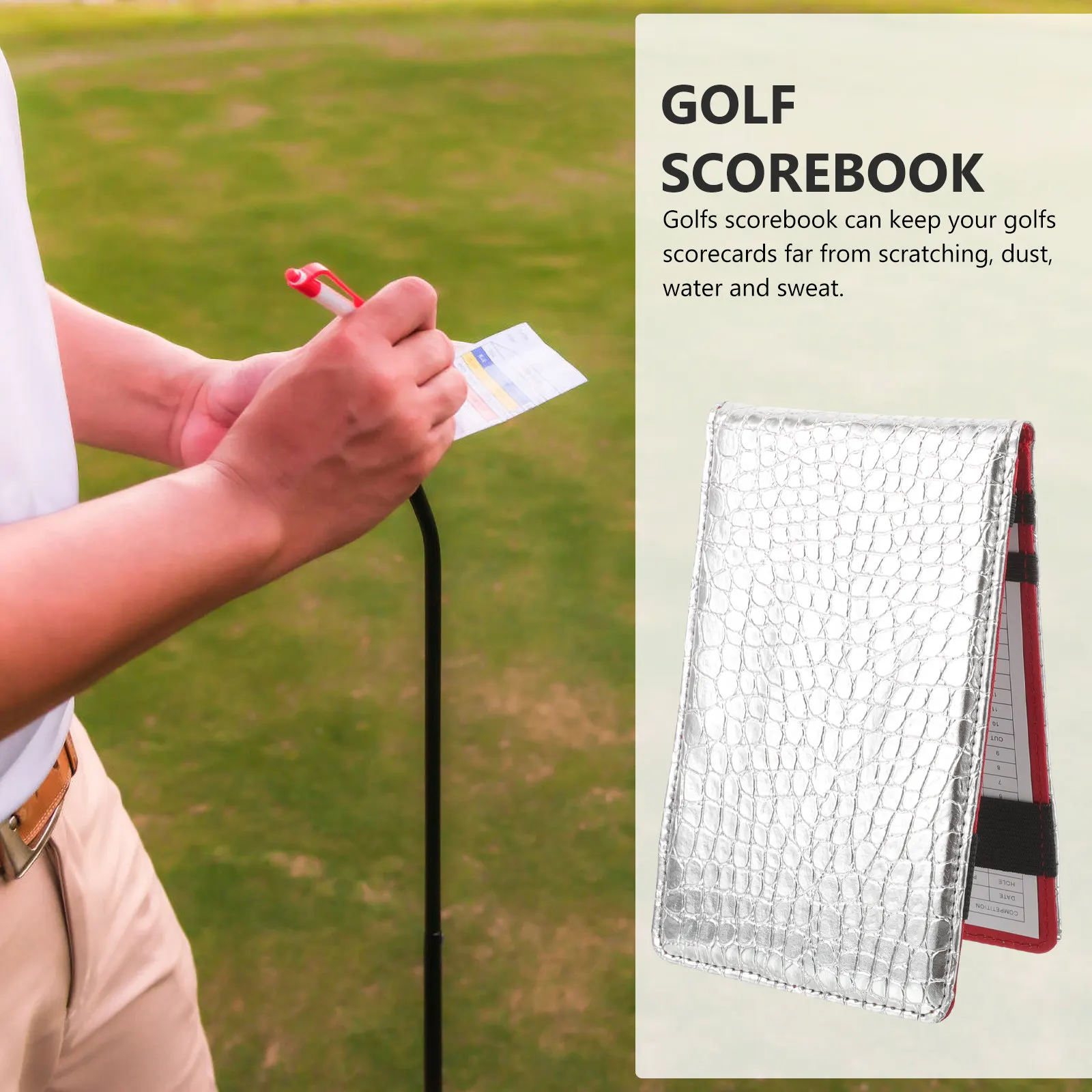 Portable Golf Scorebook PU Score Keeping Book Water Resistant Scratch Proof Compact Lightweight Scorecards Holder