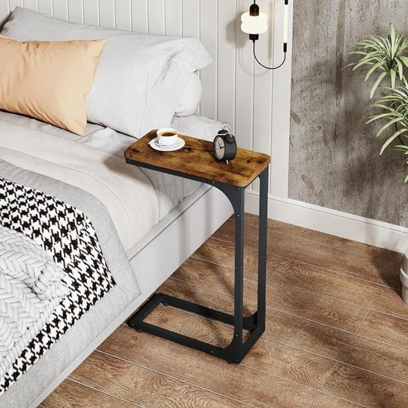 

Narrow C-shaped side table 2-piece living room set, ultra-thin table, thin small farmhouse 7 inches wide for bedroom