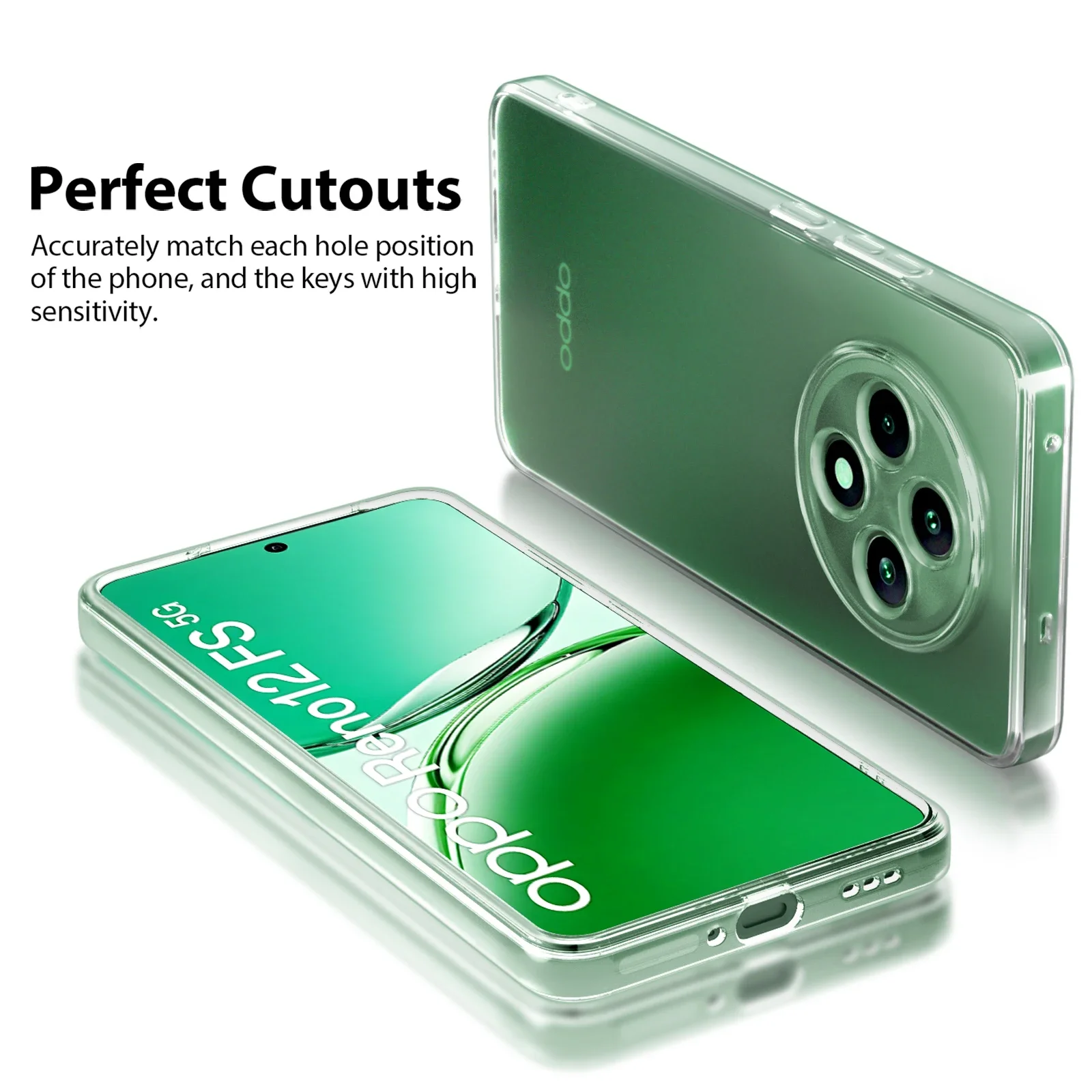 Soft Silicone Clear Phone Case For OPPO Reno 12 FS Shockproof Bumper Anti-Fingerprint Cover For OPPO Reno 12 F Phone Accessories